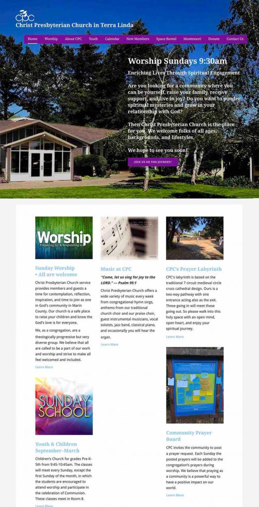 Christ Presbyterian Church in Terra Linda WordPress Website