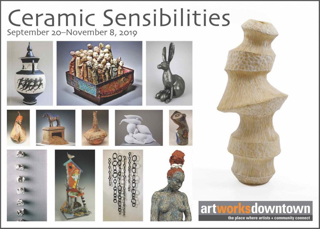 Ceramic Sensibilities Art Exhibition at the 1337 Gallery Art Works Downtown Postcard