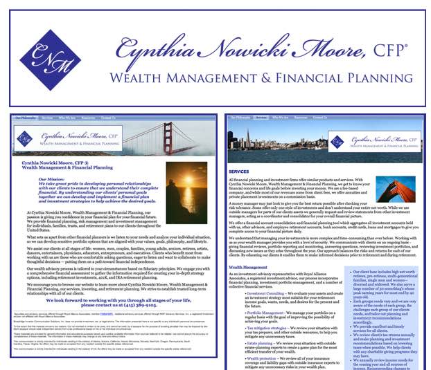 Cynthia Nowicki Moore | Wealth Management & Financial Planing Website