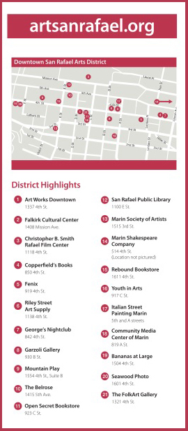 Downtown San Rafael Arts District Rack Card