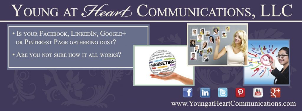 Diane Castro Young at Heart Communications Facebook Business Page Cover Image
