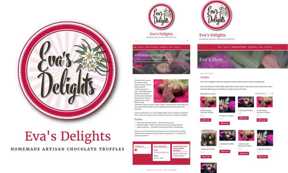 Eva's Delights wordpress website