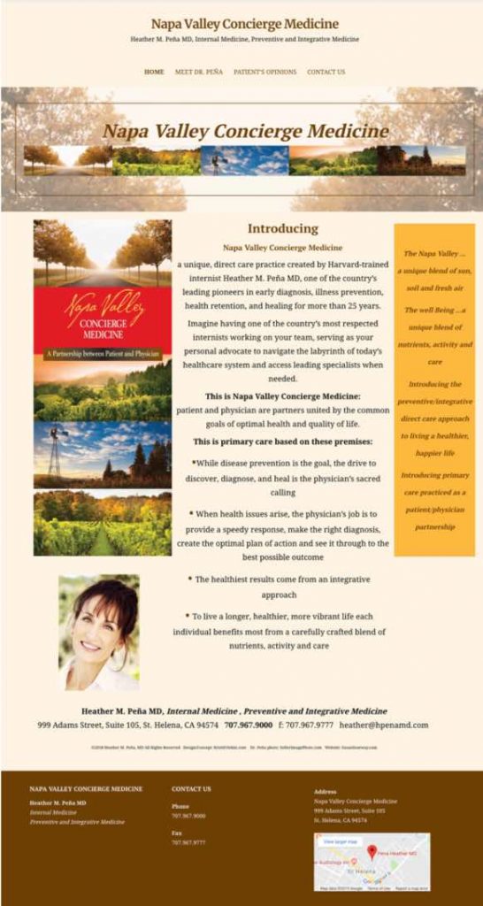 Napa Valley Concierge Medicine wordpress website