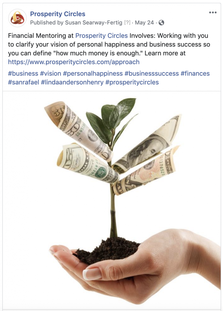 Prosperity Circles Facebook Business Page San Francisco Social Media Marketing