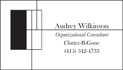 Audrey Organizational business card