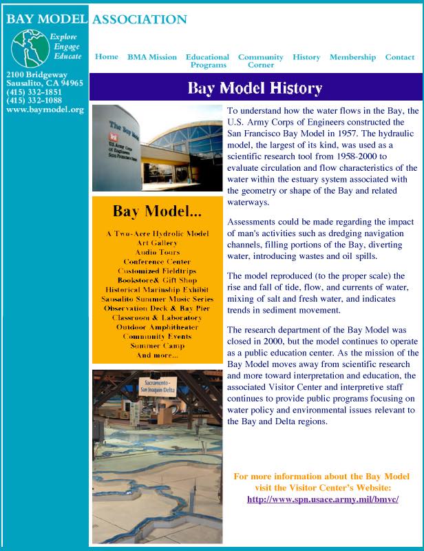 Bay Model Association- Website