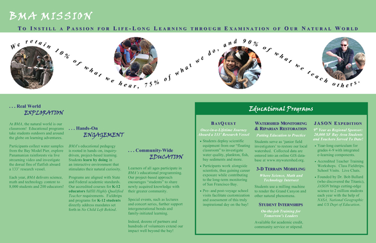 Bay Model Association bi-fold printed prochure