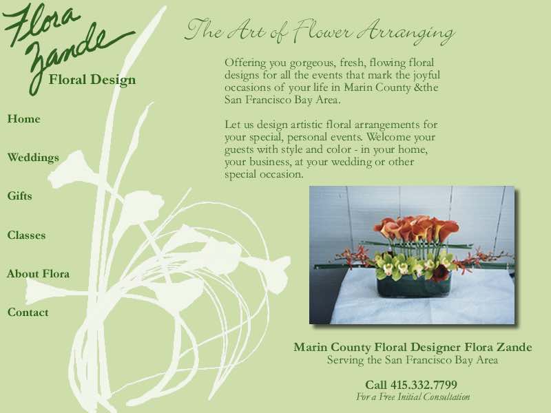 	 Back	Forward Flora Zande Website Layout Design by Susan Searway Art & Design
