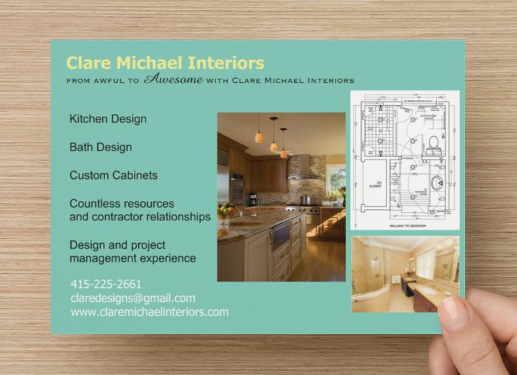 Clair Michael Interiors Design Postcard