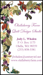 Jody Whalen Quilter Business Cards 