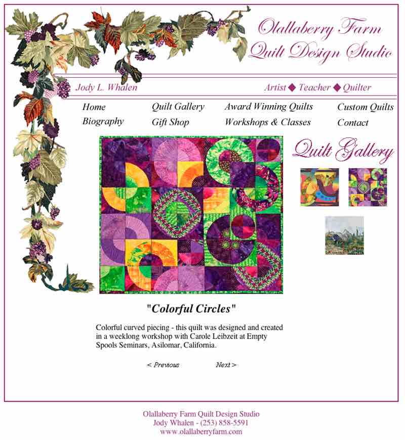 Olallaberry Farm Quilt Design Studio - Website