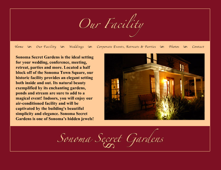 Sonoma Secret Gardens Website designed by Susan Searway Art & Design
