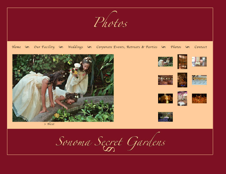 Sonoma Secret Gardens Website designed by Susan Searway Art & Design