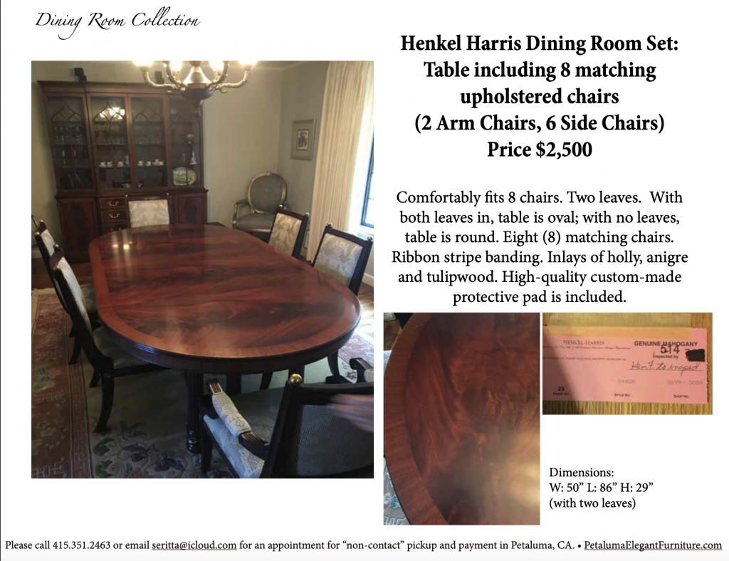  Petaluma Elegant Furniture |  Dinning Room Set | Furniture Description PDF
