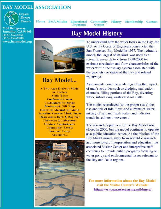 Bay Model Association- Website