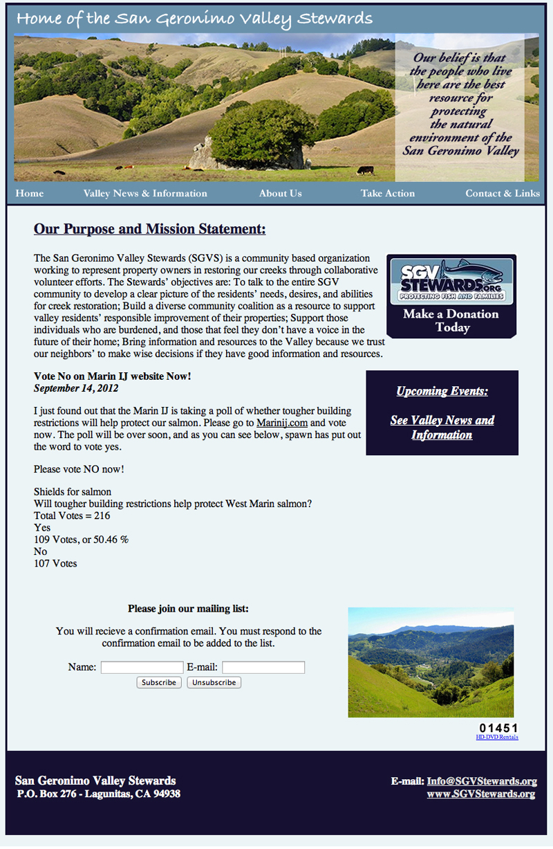 San Geronimo Valley Stewards- Website