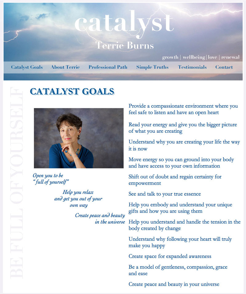 Terrie Burns - Spiritual Catalyst/Intuitive Clairvoyant - Website