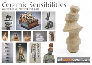 Ceramic Sensibilities Art Exhibition at the 1337 Gallery Art Works Downtown Postcard