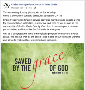 Christ Presbyterian Church in Terra Linda Facebook Page San Rafael Social Media Marketing