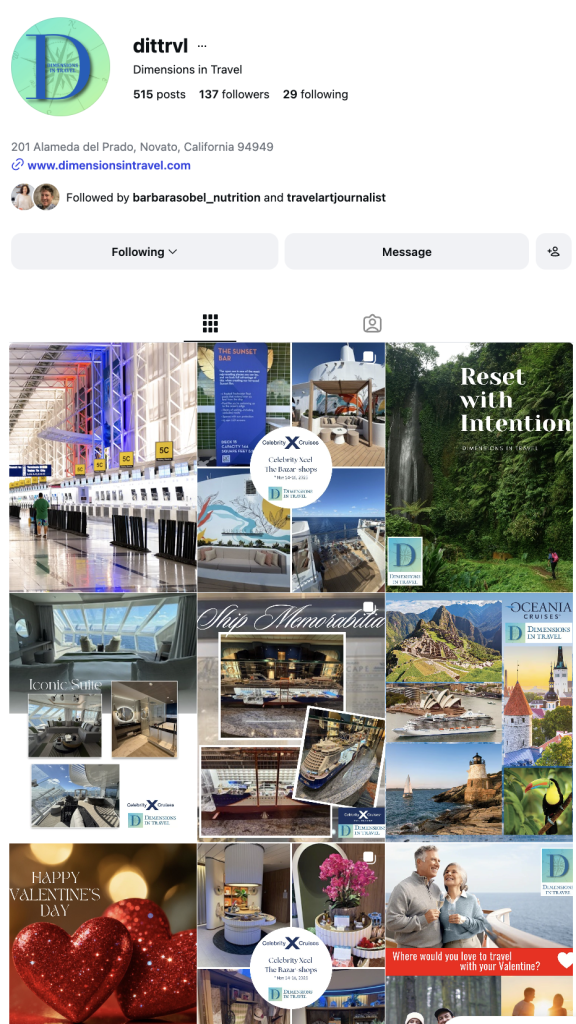 Dimensions in Travel Instagram Feed