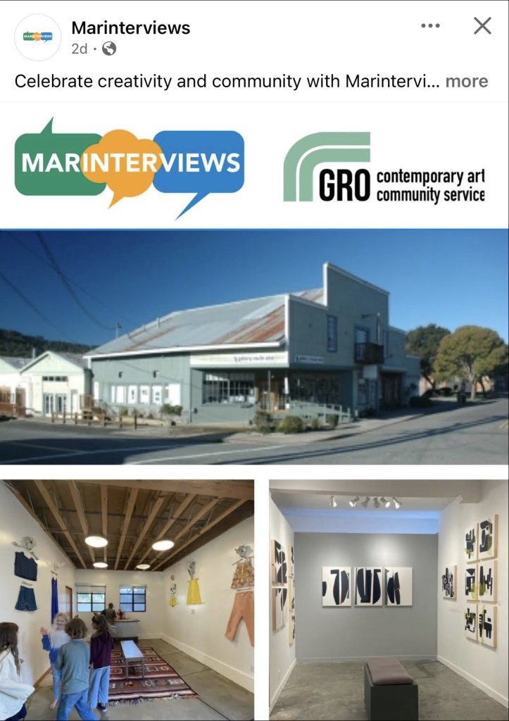 Marinterviews Instagram Post supporting Gallery Route One
