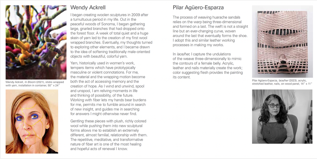 Process Art Works Downtown exhibition catalogue | artists page layout